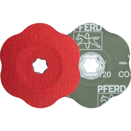 Pferd COMBICLICK CONTOUR Fiber Disc, 5'' Dia, 120 Grit, Ceramic oxide CO-COOL 40802